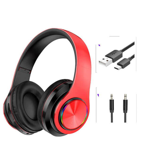 Ακουστικά LED Bluetooth Wireless/Wired Over Ear Headphones with Support TF Card Colorful Breathing Lights