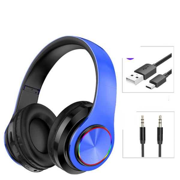 Ακουστικά LED Bluetooth Wireless/Wired Over Ear Headphones with Support TF Card Colorful Breathing Lights
