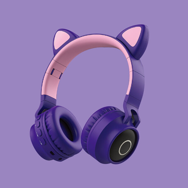 Ακουστικά LED Light Cat Ear Bluetooth Wireless On Ear Headphones