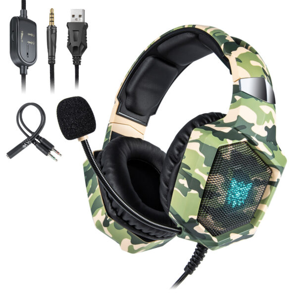 Ακουστικά ARMY MESS K8 Over Ear Gaming Headset with Connection 3.5mm & USB RGB