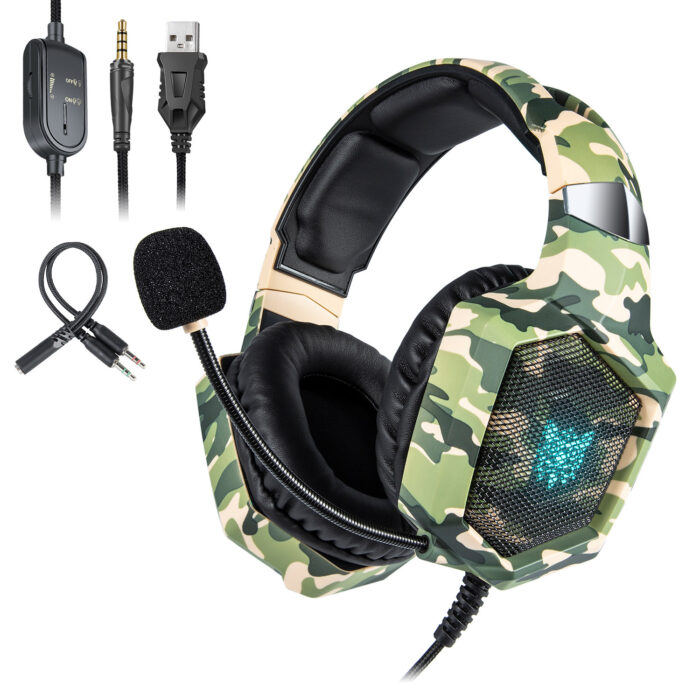 Ακουστικά ARMY MESS K8 Over Ear Gaming Headset with Connection 3.5mm & USB RGB